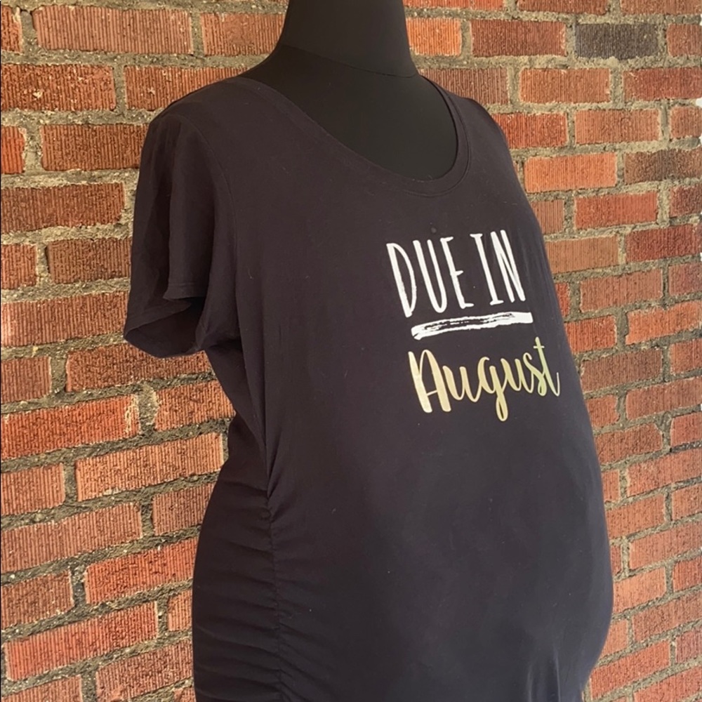 Motherhood Maternity Due in August T-Shirt - XL